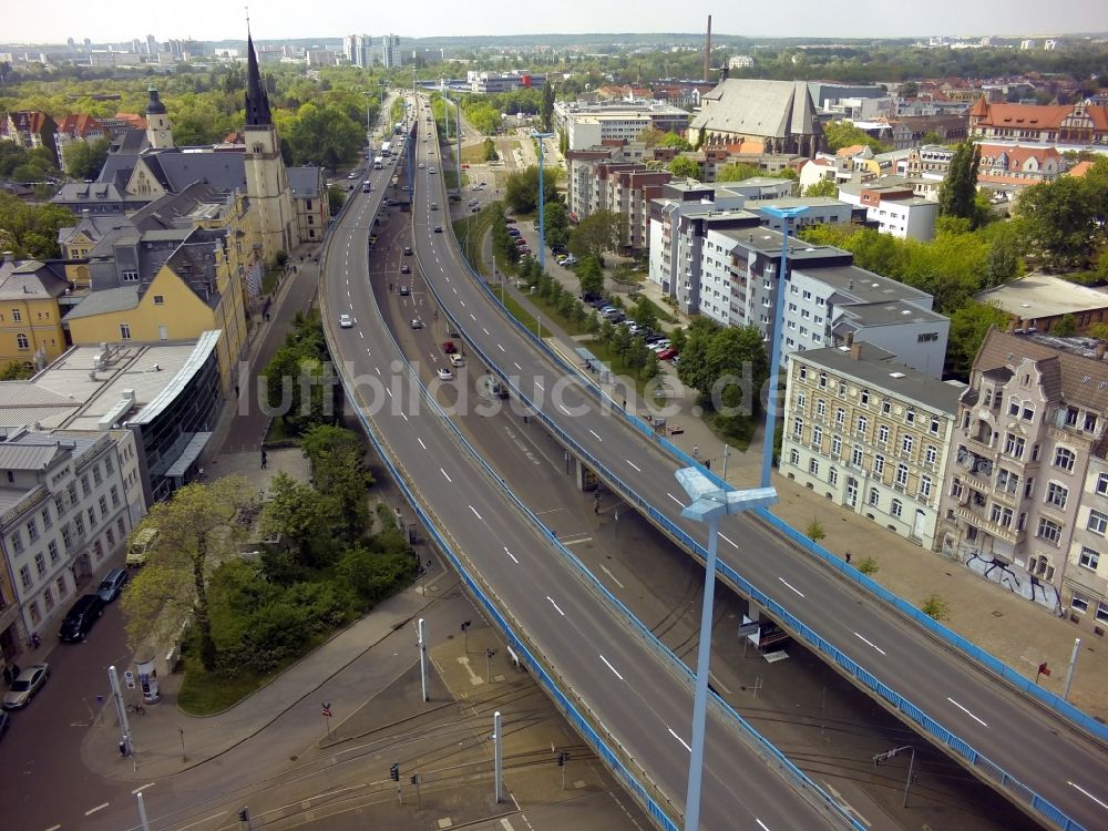 Luftaufnahme Halle (Saale) - Hochstraße Magistrale in Halle ( Saale ) im Bundesland Sachsen-Anhalt