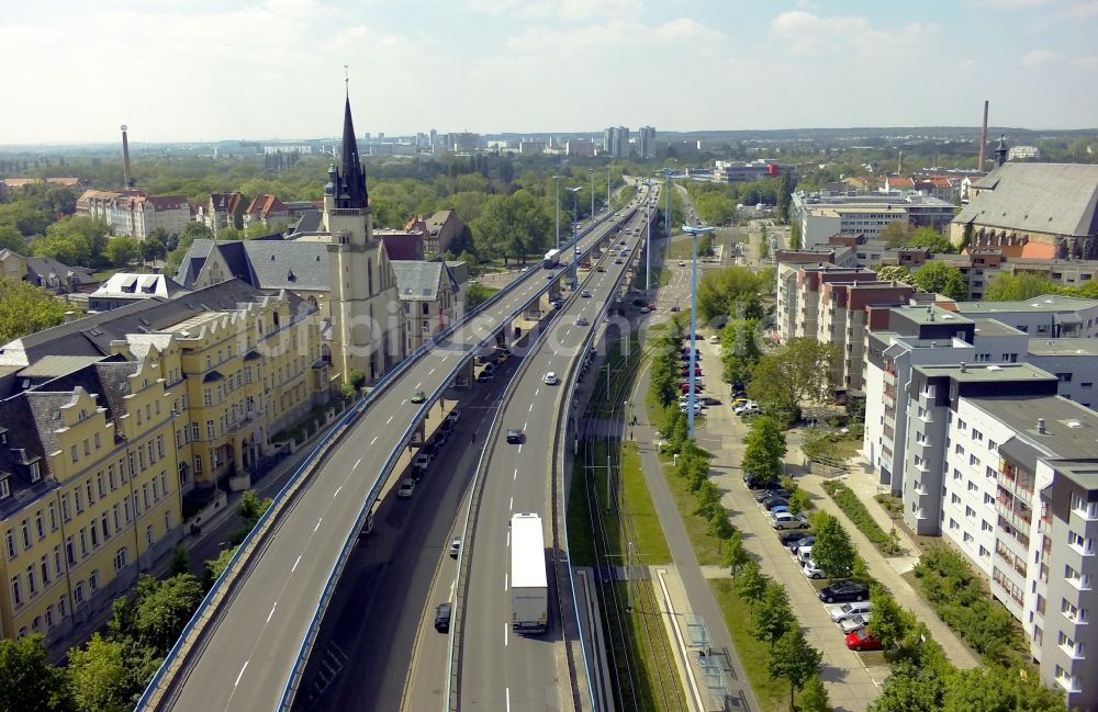 Luftbild Halle (Saale) - Hochstraße Magistrale in Halle ( Saale ) im Bundesland Sachsen-Anhalt