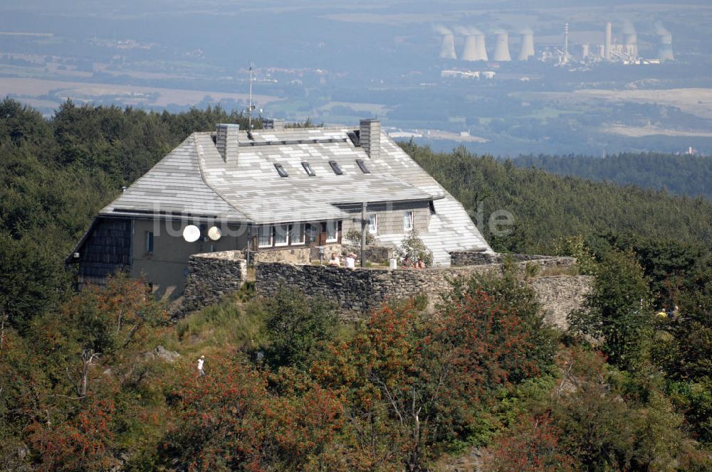 Oybin aus der Vogelperspektive: Hochwaldbaude