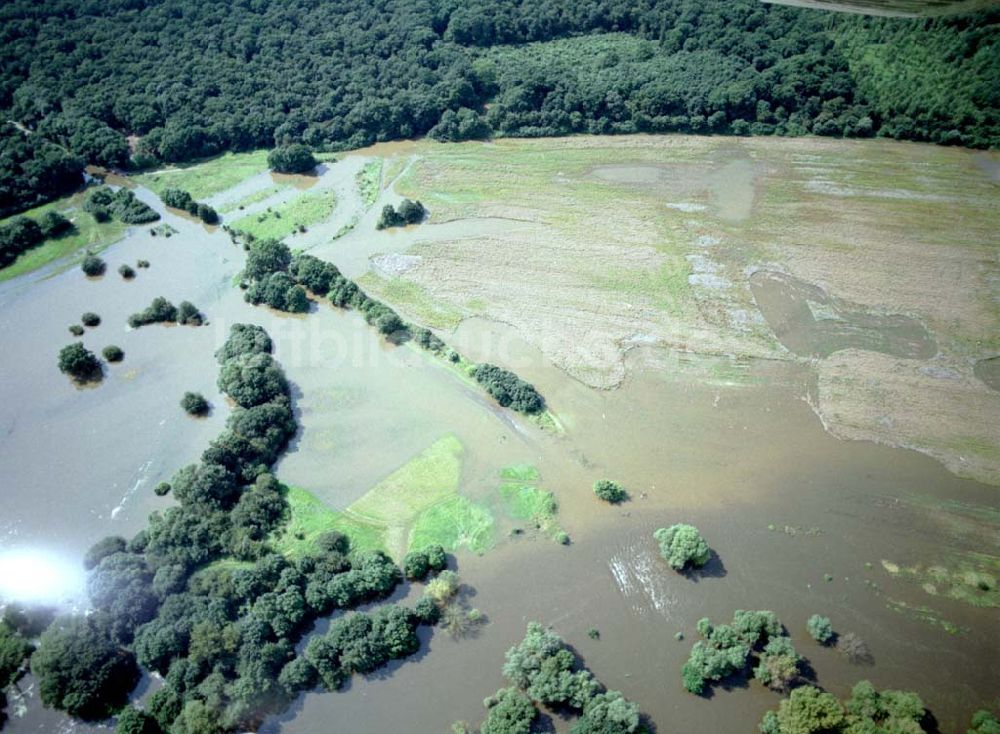 Magdeburg von oben - 16.08.2002 Hochwasser am Elbebereich Magdeburg