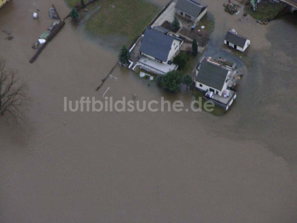 Bad Schandau aus der Vogelperspektive: Hochwasser entlang der Bahnstrecke nach Krippen