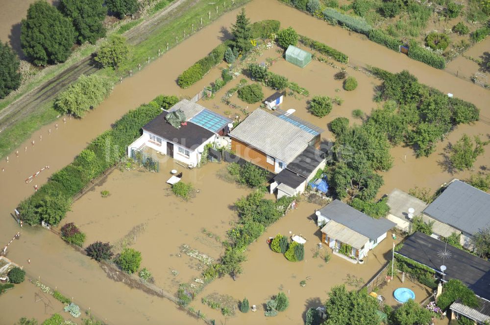 Forst aus der Vogelperspektive: Hochwasser der Neiße in Forst / Lausitz