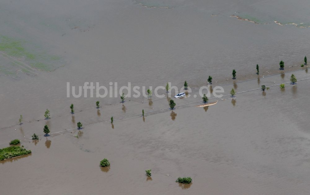 Luftbild Fischbeck ( Elbe ) - Hochwasser Pegel - Situation durch Dammbruch an den Überflutungsgebieten der Elbe bei Fischbeck ( Elbe ) im Bundesland Sachsen-Anhalt