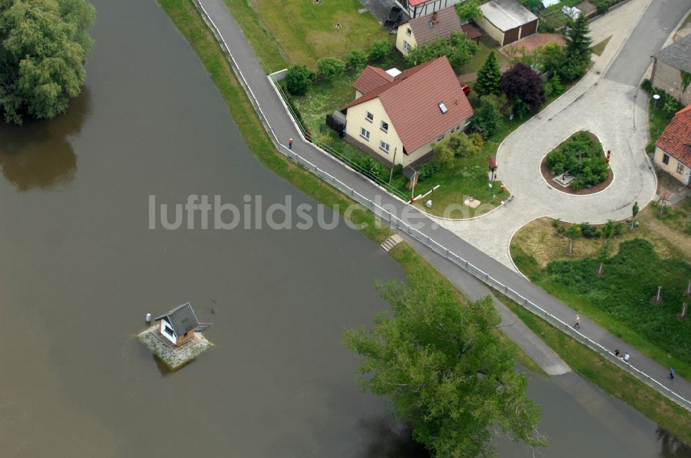 Luftbild Ratzdorf - Hochwassereinwirkung im Ortsgebiet in Ratzdorf im Bundesland Brandenburg, Deutschland