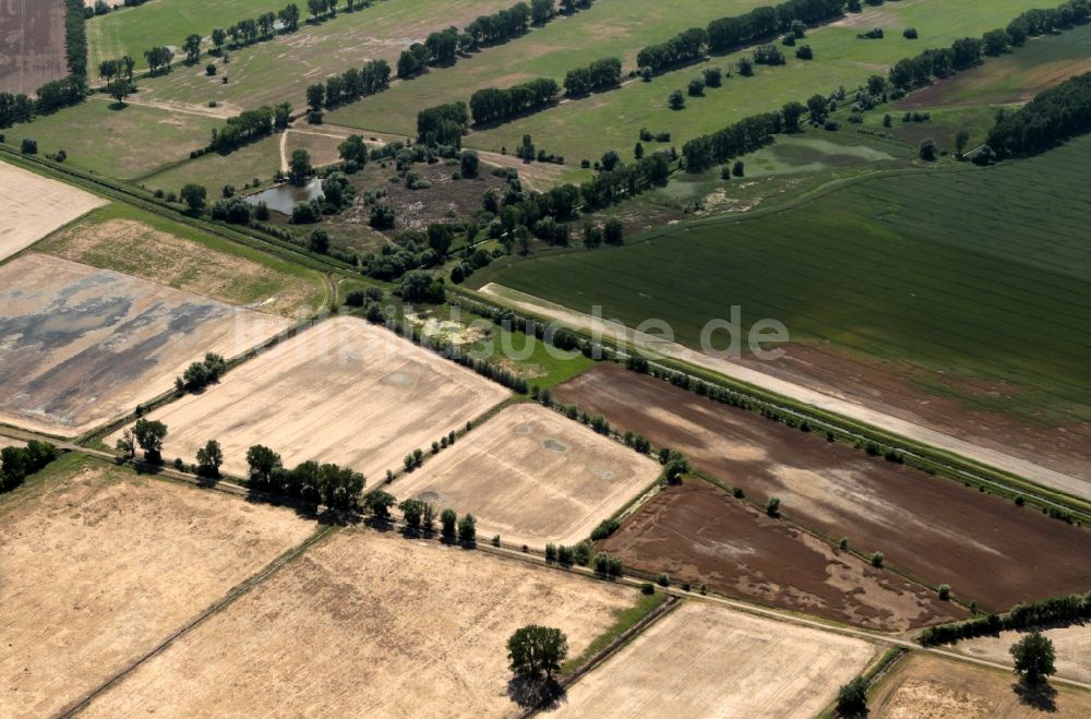 Gebesee von oben - Hochwasserschöden bei Gebesee im Bundesland Thüringen