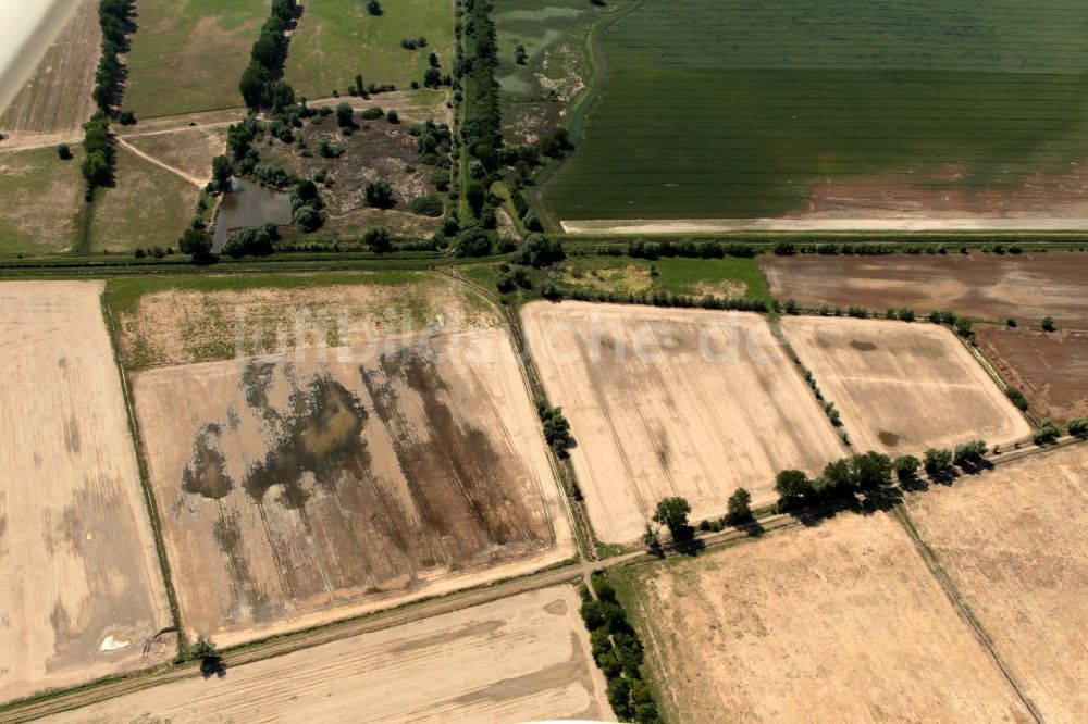 Luftaufnahme Gebesee - Hochwasserschöden bei Gebesee im Bundesland Thüringen