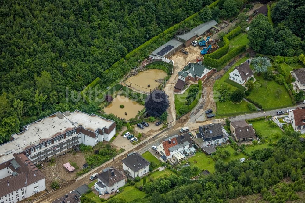 Luftbild Hagen - Hochwasserschäden der Flutkatastrophe in Hagen im Bundesland Nordrhein-Westfalen, Deutschland