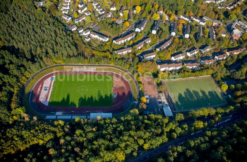 Siegen von oben - Hofbachstadion in Siegen im Bundesland Nordrhein-Westfalen