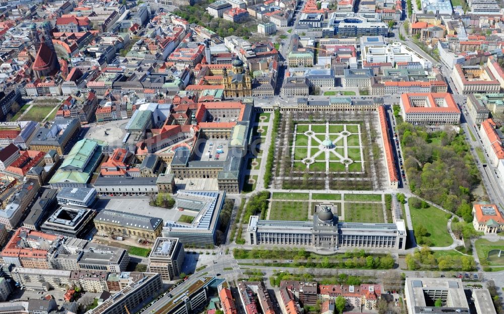 Luftaufnahme München - Hofgarten in München im Bundesland Bayern