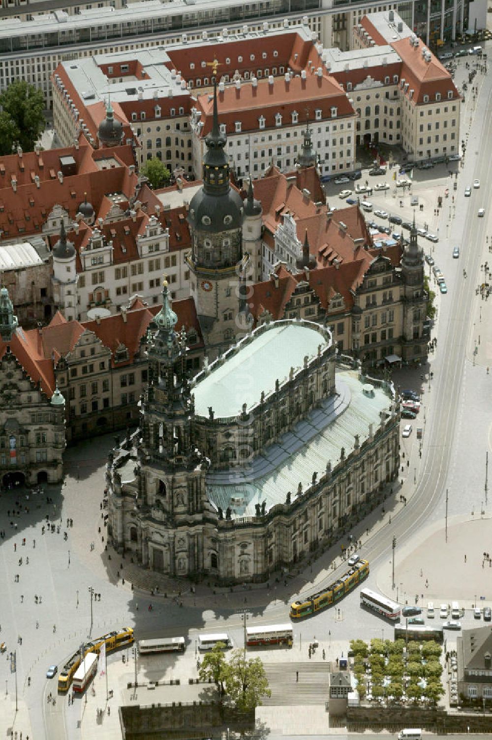 Luftbild Dresden - Hofkirche Dresden