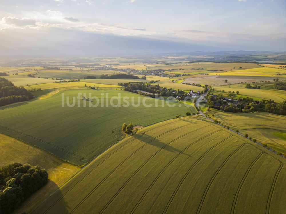 Hohnstein von oben - Hohburkersdorfer Rundblick in Hohnstein im Bundesland Sachsen, Deutschland