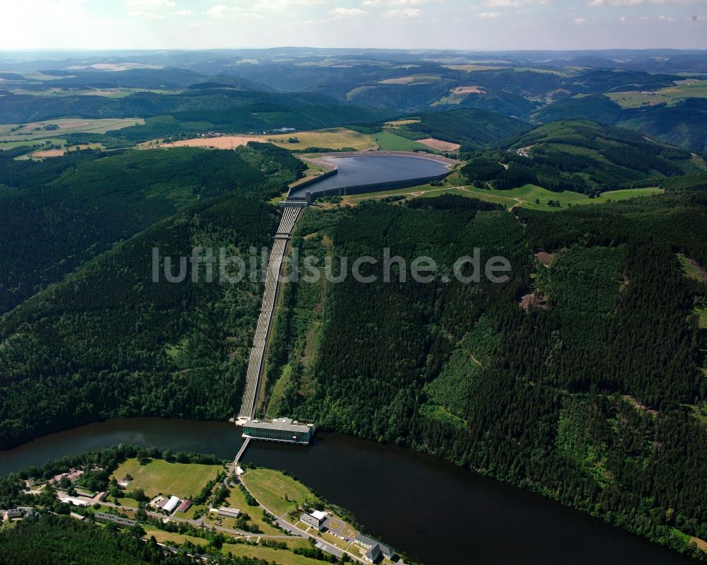 Luftbild Hohenwarte - Hohenwarte-Stausee in der Thüringer Ortschaft Hohenwarte im Landkreis Saalfeld-Rudolstadt