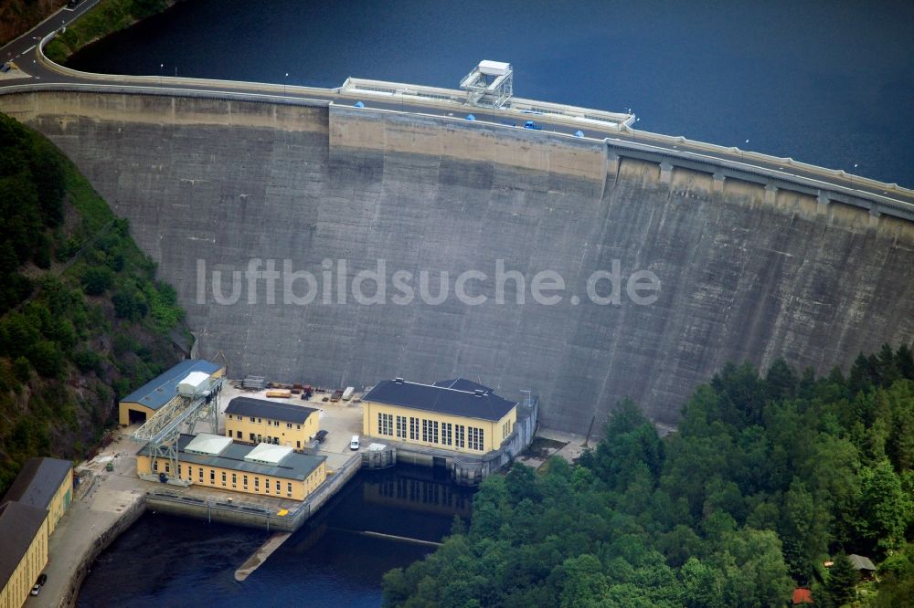 Luftaufnahme Hohenwarte - Hohenwarte-Stausee in der Thüringer Ortschaft Hohenwarte im Landkreis Saalfeld-Rudolstadt