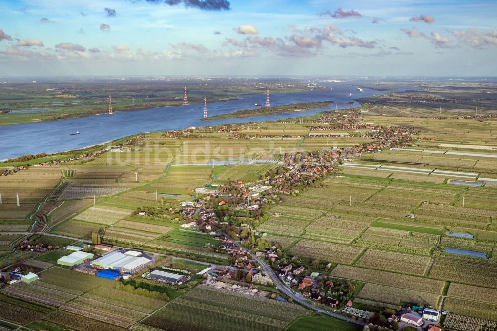 Hollern-Twielenfleth aus der Vogelperspektive: Hollern im Bundesland Niedersachsen, Deutschland