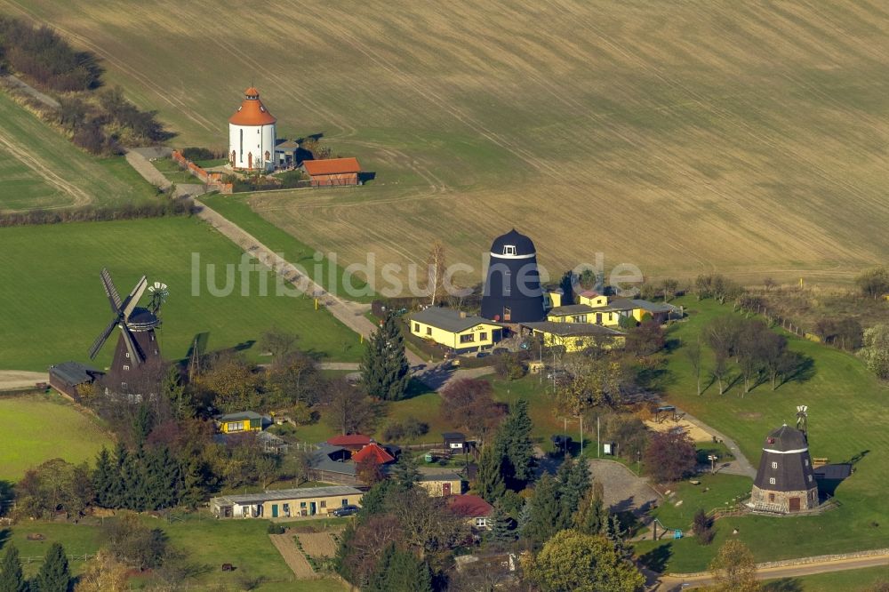 Luftbild Woldegk - Holländerwindmühlen - Mühlenmuseum Woldegk im Bundesland Mecklenburg-Vorpommern