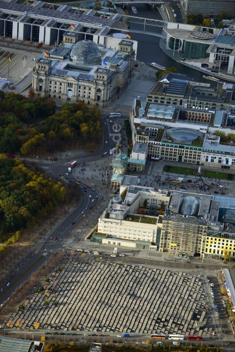 Berlin von oben - Holocaust - Mahnmal in Berlin im gleichnamigen Bundesland