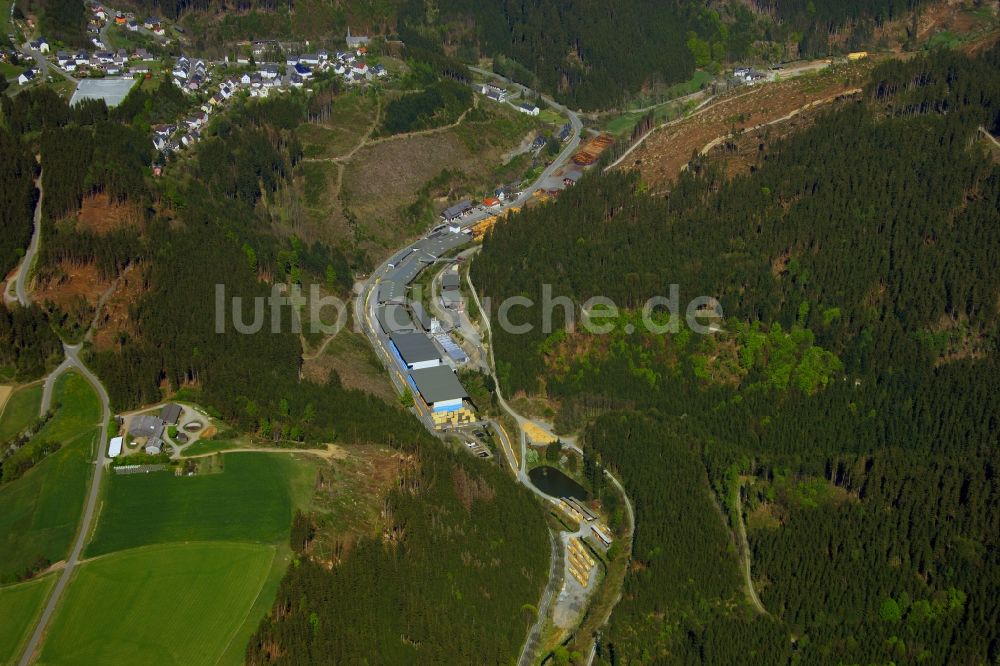 Luftaufnahme Schwarzenbach am Wald - Holzwerke Heinrich Ströhla in Schwarzenbach am Wald im Bundesland Bayern, Deutschland