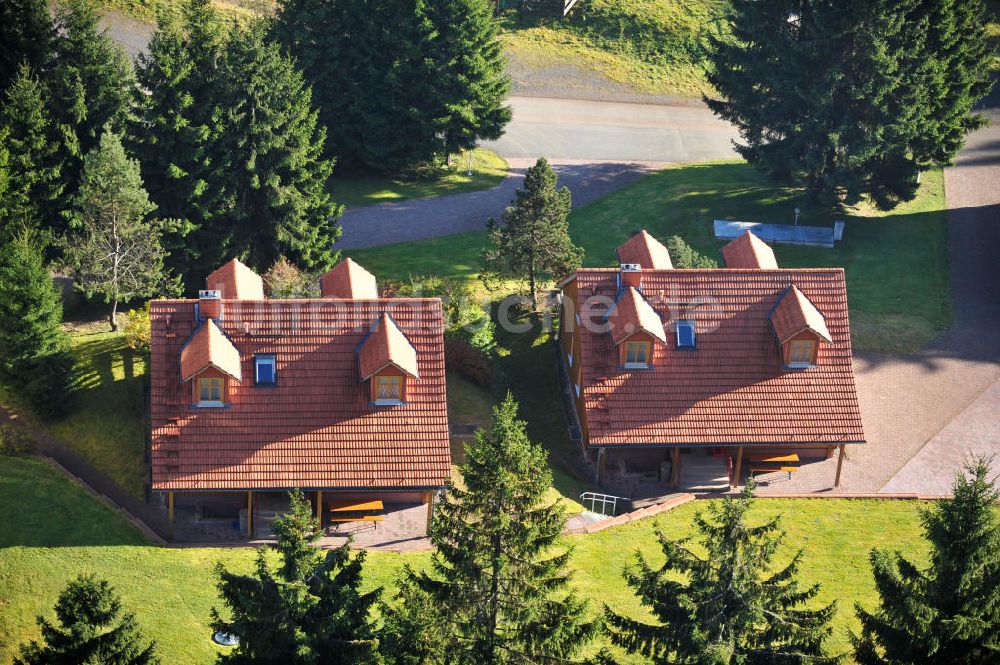 Friedrichroda von oben - Hotel und Berggasthof Spießberghaus in Thüringen