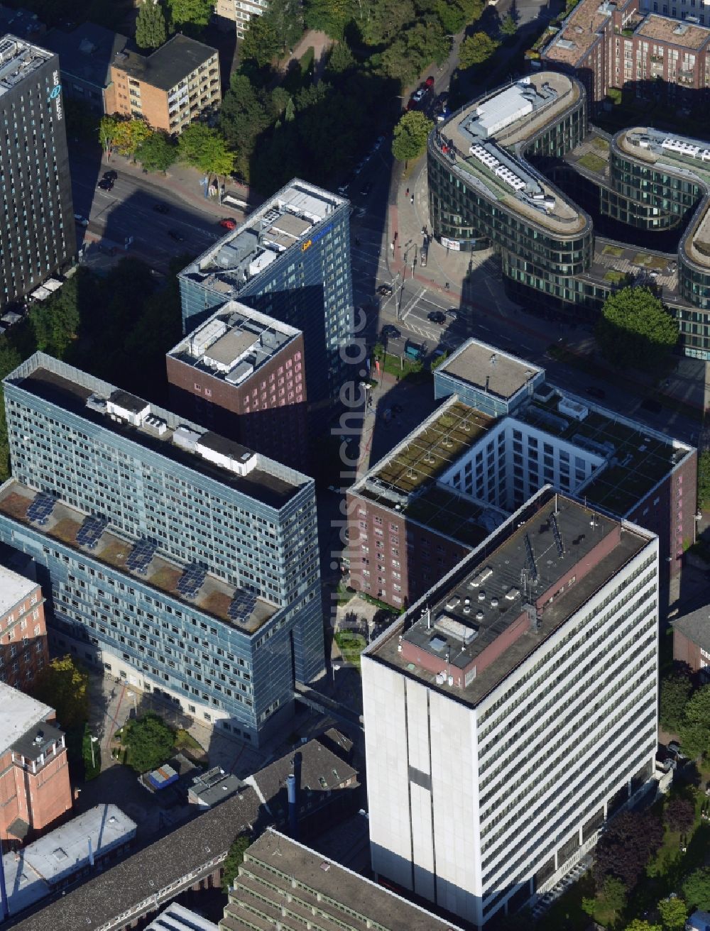 Luftbild Hamburg - Hotel- und Bürogebäude- Ensemble am Lübeckertordamm in Hamburg