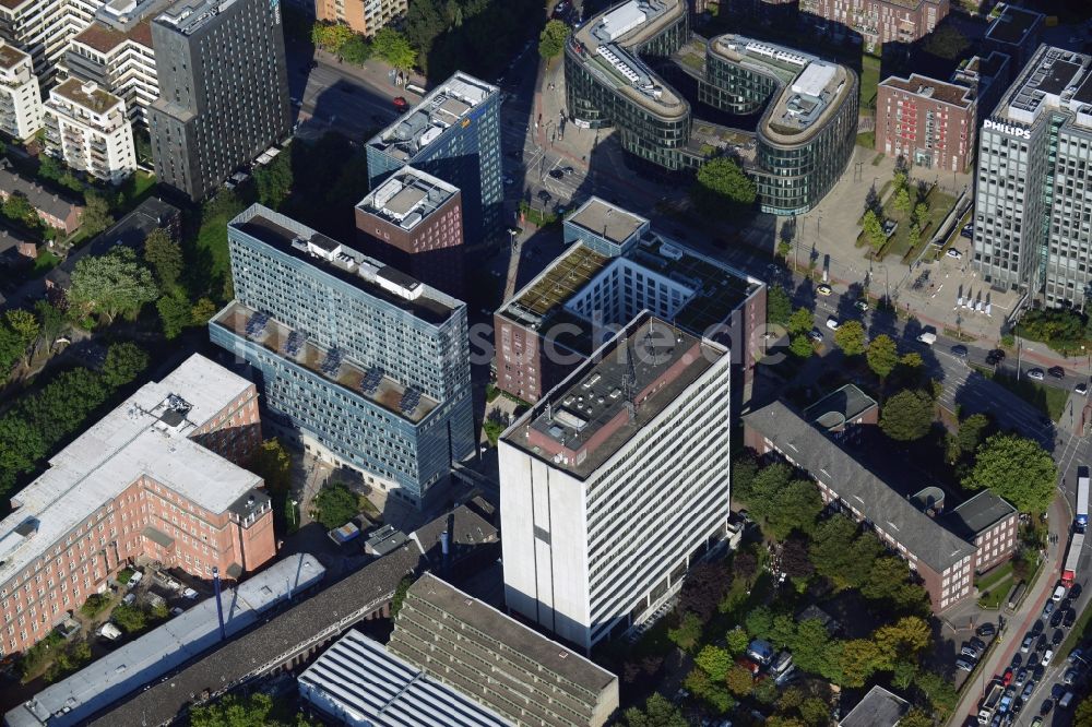 Luftaufnahme Hamburg - Hotel- und Bürogebäude- Ensemble am Lübeckertordamm in Hamburg