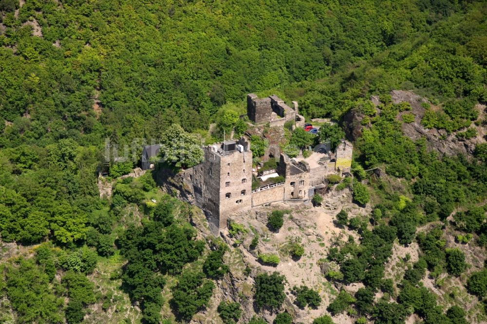 Kamp-Bornhofen aus der Vogelperspektive: Hotel Burg Liebenstein in Kamp-Bornhofen im Bundesland Rheinland-Pfalz