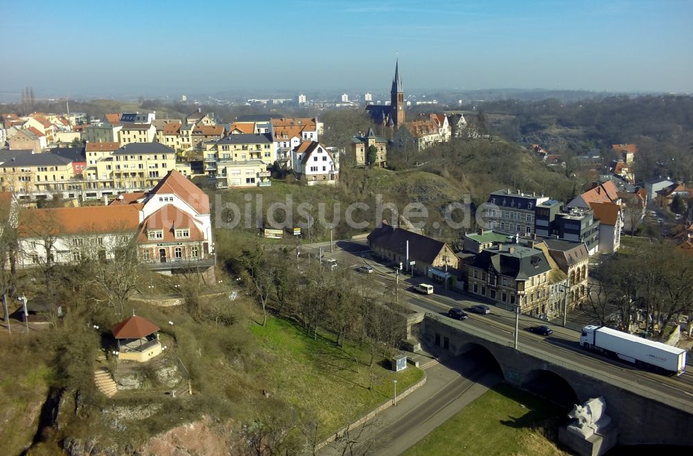 Halle / Saale aus der Vogelperspektive: Hotel und Gaststätte Bergschänke der Ufer der Saale im Stadtteil Kröllwitz in Halle (Saale) im Bundesland Sachsen-Anhalt