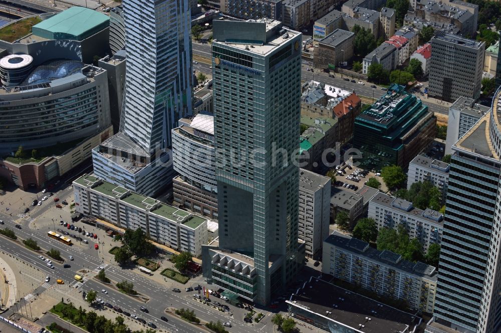 Warschau von oben - Hotel InterContinental im Innenstadtdistrikt in Warschau in Polen