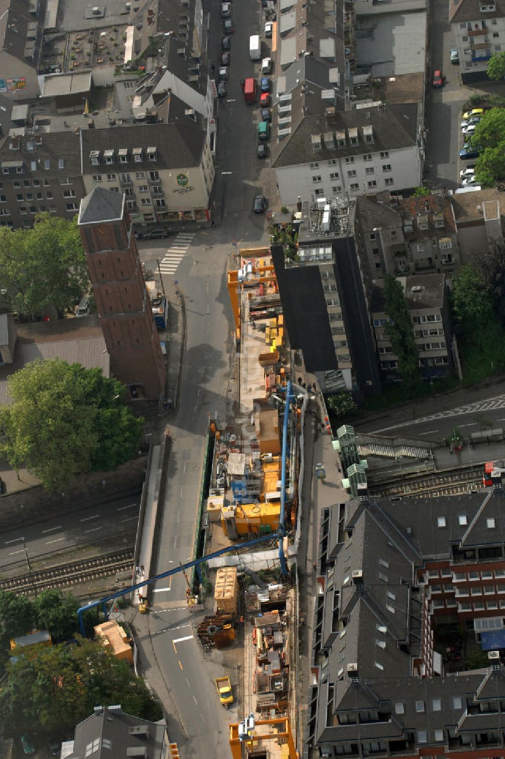 Köln von oben - Hotel Mercure und Baustelle Severinstraße