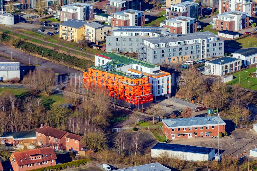 Luftaufnahme Stade - Hotelanlage Havenhostel in Stade im Bundesland Niedersachsen, Deutschland