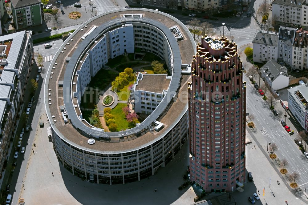 Frankfurt am Main aus der Vogelperspektive: Hotelanlage Main Plaza Deutschherrnufer in Frankfurt am Main im Bundesland Hessen, Deutschland