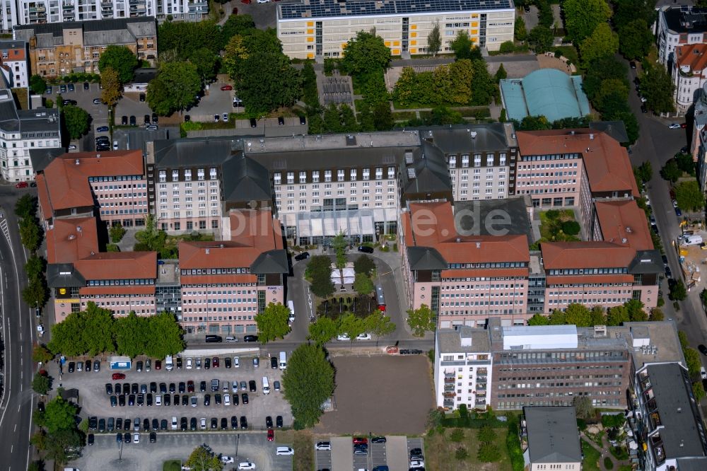 Leipzig von oben - Hotelanlage pentahotel Leipzig an der Dörrienstraße in Leipzig im Bundesland Sachsen, Deutschland