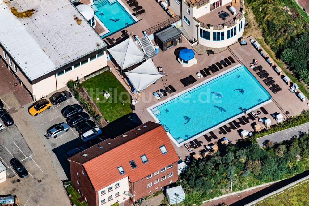 Luftaufnahme Norderney - Hotelanlage Strandhotel Georgshöhe in Norderney im Bundesland Niedersachsen, Deutschland