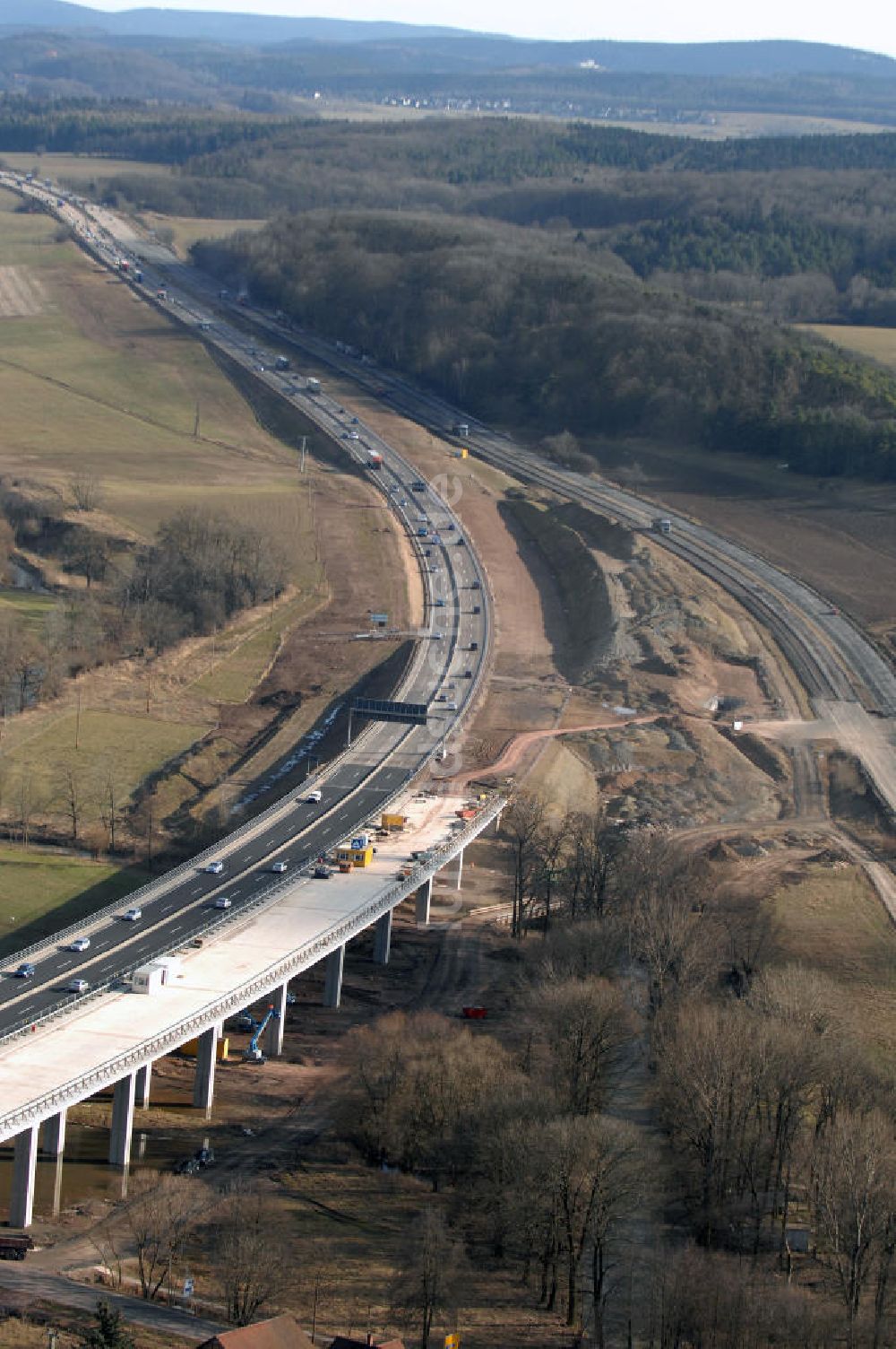 Luftbild Sättelstädt - Hörseltalbrücke der A4 bei Sättelstädt - Hörseltal bridge the A4 Sättelstädt