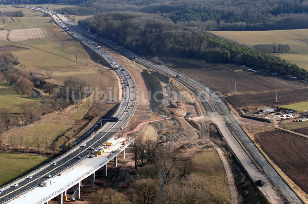 Luftaufnahme Sättelstädt - Hörseltalbrücke der A4 bei Sättelstädt - Hörseltal bridge the A4 Sättelstädt