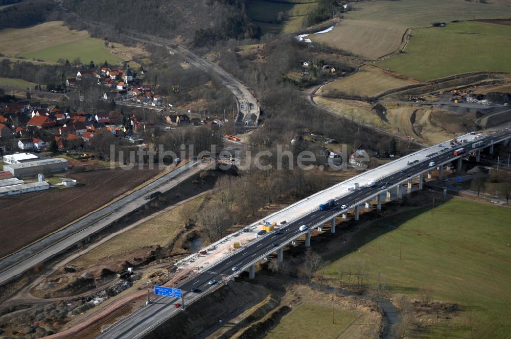 Luftbild Sättelstädt - Hörseltalbrücke der A4 bei Sättelstädt - Hörseltal bridge the A4 Sättelstädt