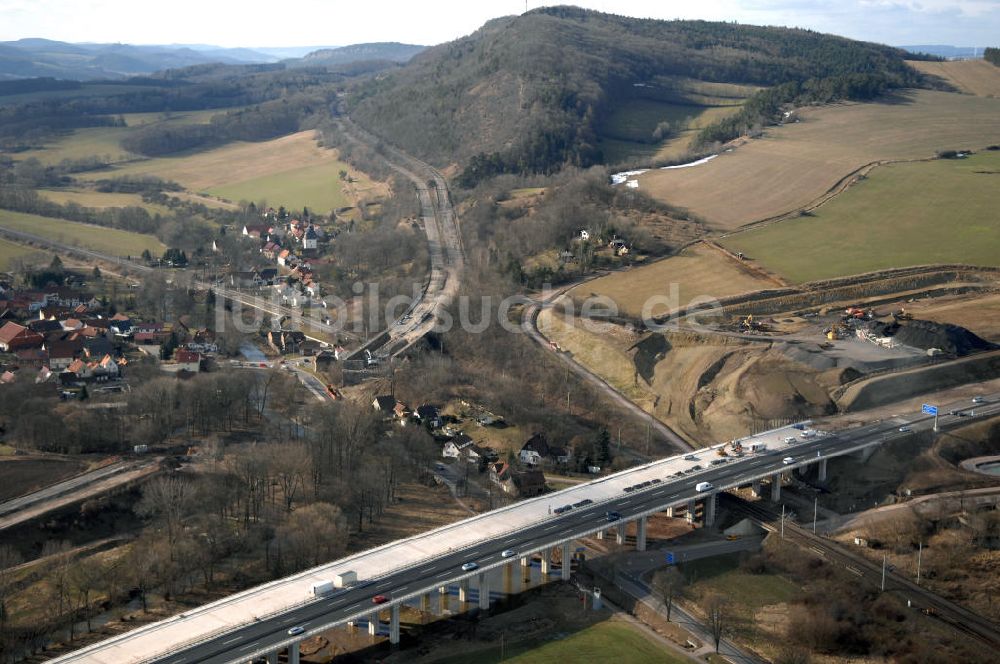 Luftaufnahme Sättelstädt - Hörseltalbrücke der A4 bei Sättelstädt - Hörseltal bridge the A4 Sättelstädt