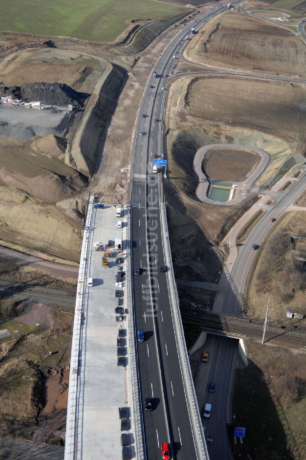 Luftaufnahme Sättelstädt - Hörseltalbrücke der A4 bei Sättelstädt - Hörseltal bridge the A4 Sättelstädt