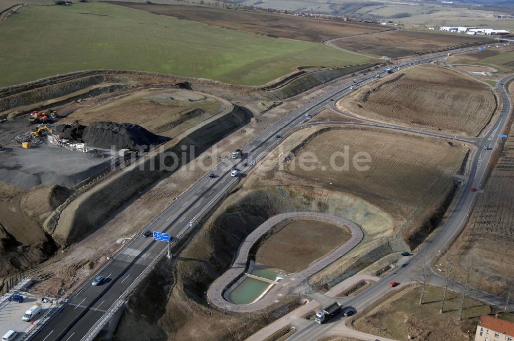 Sättelstädt von oben - Hörseltalbrücke der A4 bei Sättelstädt - Hörseltal bridge the A4 Sättelstädt