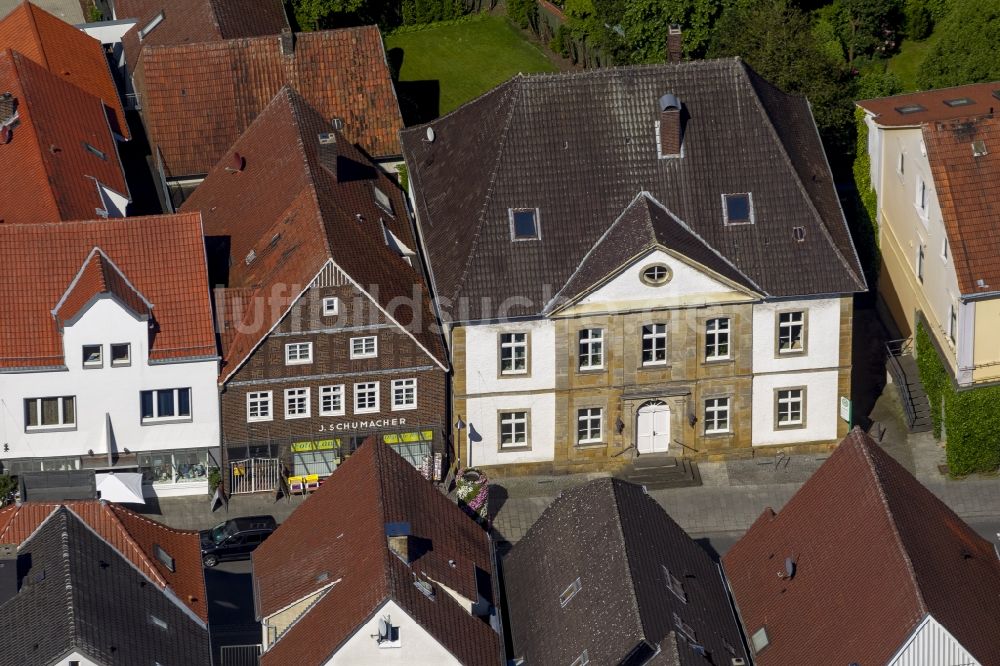 Luftaufnahme Rietberg - Häuser im Stadtkern von Rietberg im Bundesland Nordrhein-Westfalen