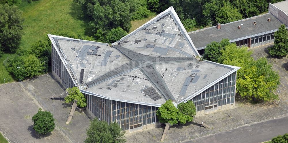 Magdeburg aus der Vogelperspektive: Hyparschale am Heinrich-Heine-Weg in Magdeburg im Bundesland Sachsen-Anhalt, Deutschland