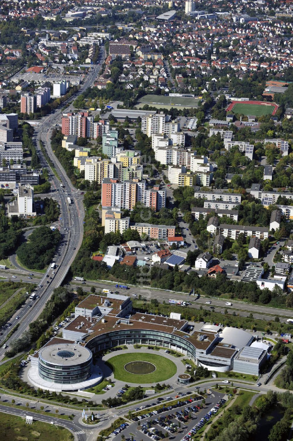 Rüsselsheim von oben - Hyundai Motor Rüsselsheim