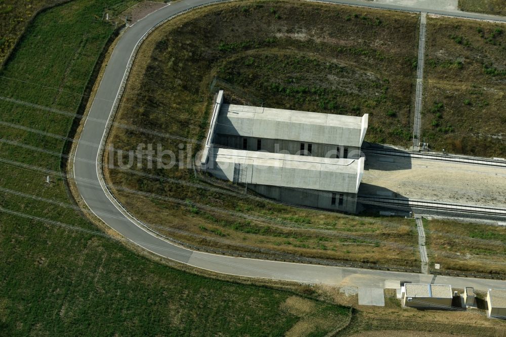 Luftaufnahme Karsdorf - ICE Schienentunnel - Viadukt Bibratunnel der Deutschen Bahn in Karsdorf im Bundesland Sachsen-Anhalt