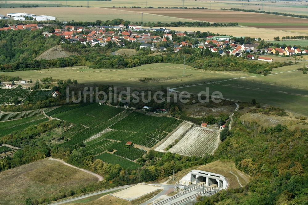 Luftaufnahme Karsdorf - ICE Schienentunnel - Viadukt Osterberg- Tunnel der Deutschen Bahn in Karsdorf im Bundesland Sachsen-Anhalt