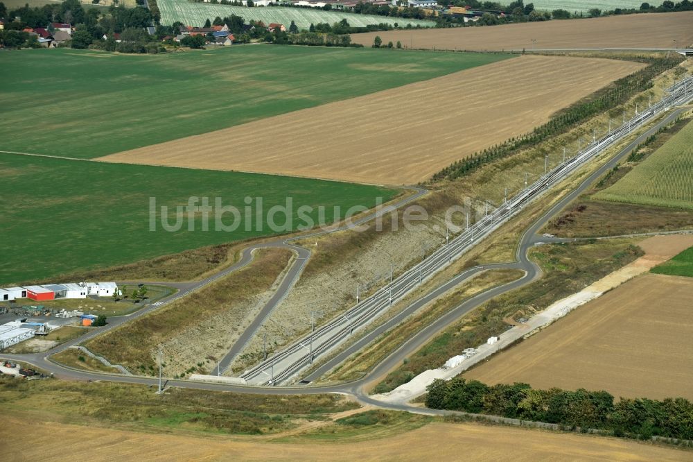 Luftbild Steigra - ICE Schienentunnel - Viadukt Osterberg- Tunnel der Deutschen Bahn in Steigra im Bundesland Sachsen-Anhalt