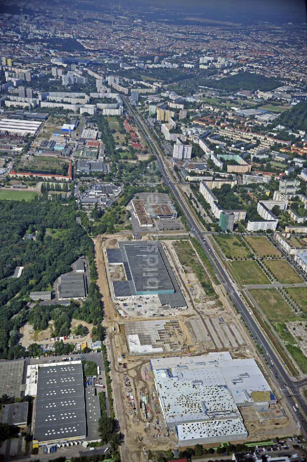 Berlin von oben - IKEA-Baustelle Berlin Lichtenberg