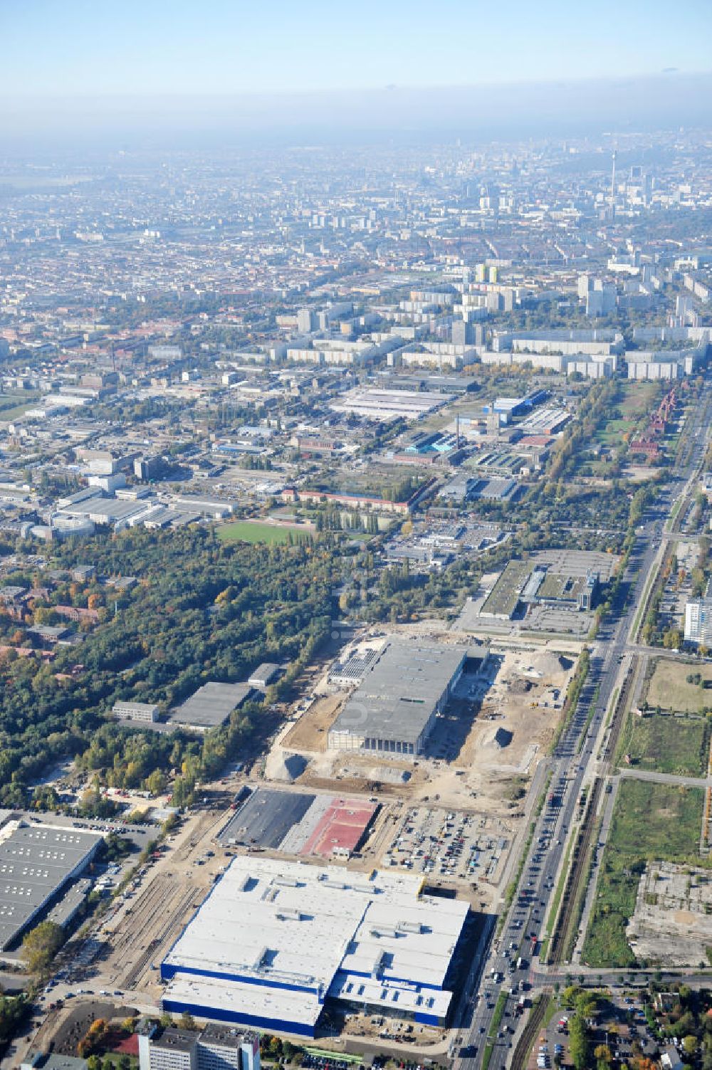 Luftaufnahme Berlin - IKEA-Baustelle Berlin Lichtenberg