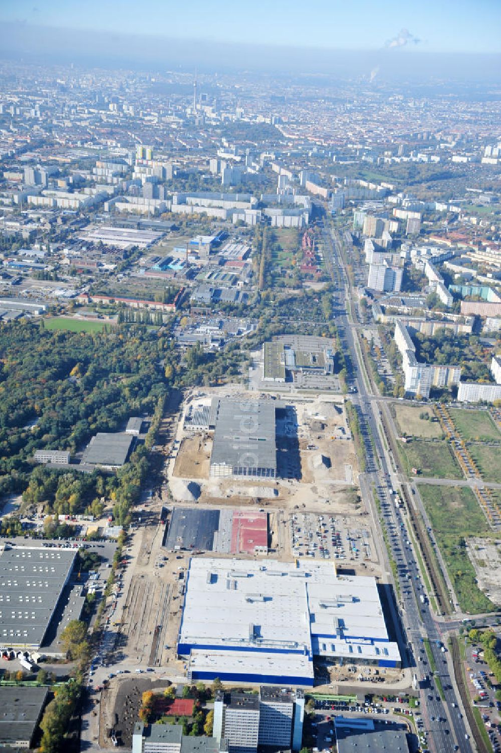 Berlin von oben - IKEA-Baustelle Berlin Lichtenberg