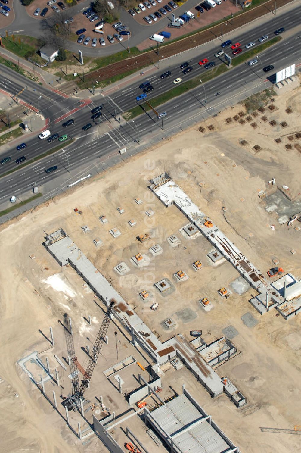 Luftaufnahme Berlin - IKEA Baustelle / construction area Berlin-Lichtenberg