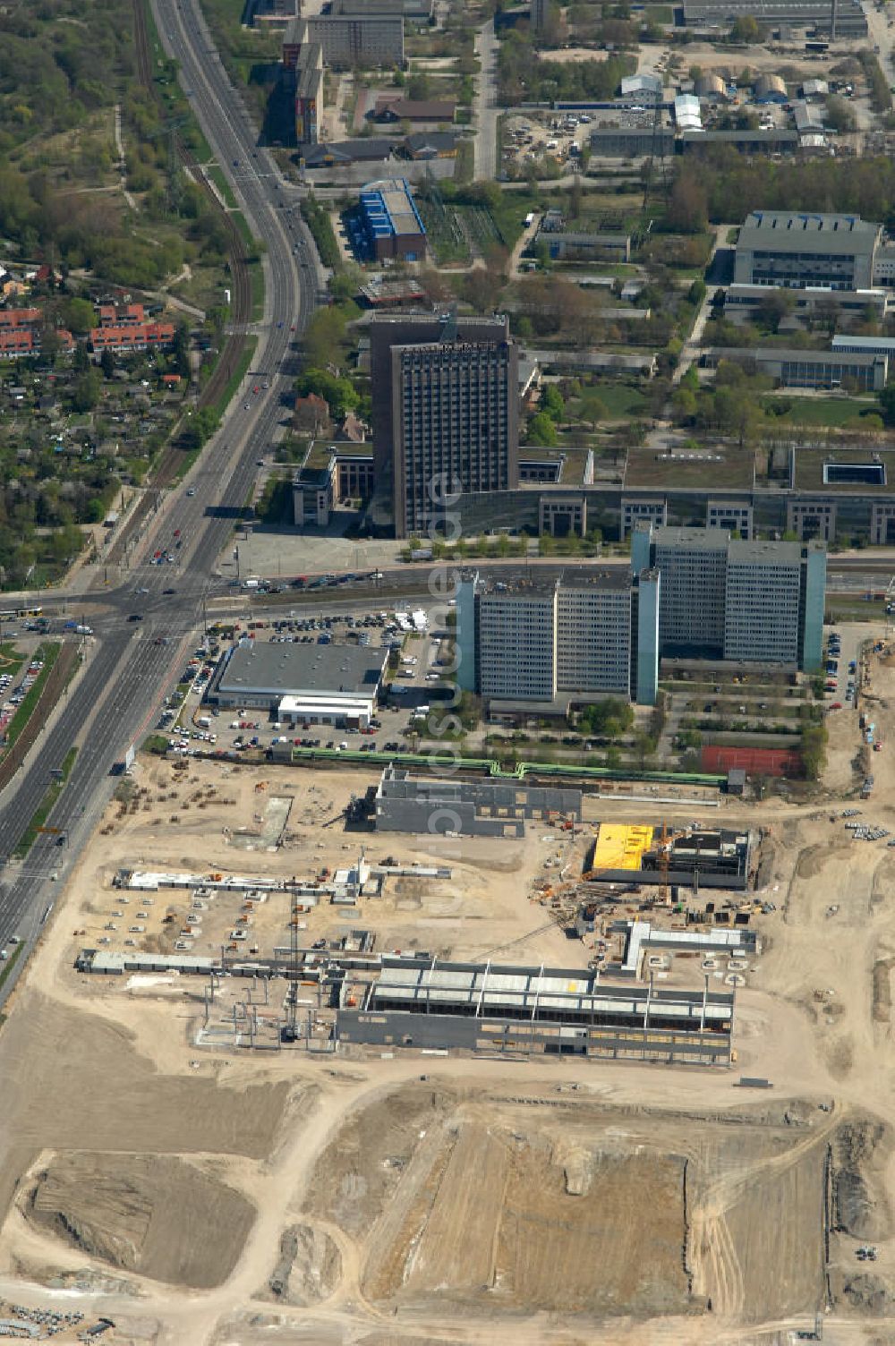 Luftbild Berlin - IKEA Baustelle / construction area Berlin-Lichtenberg