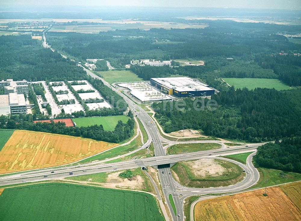 Luftbild München - IKEA Einrichtungshaus am Autobahndreieck München Taufkirchen